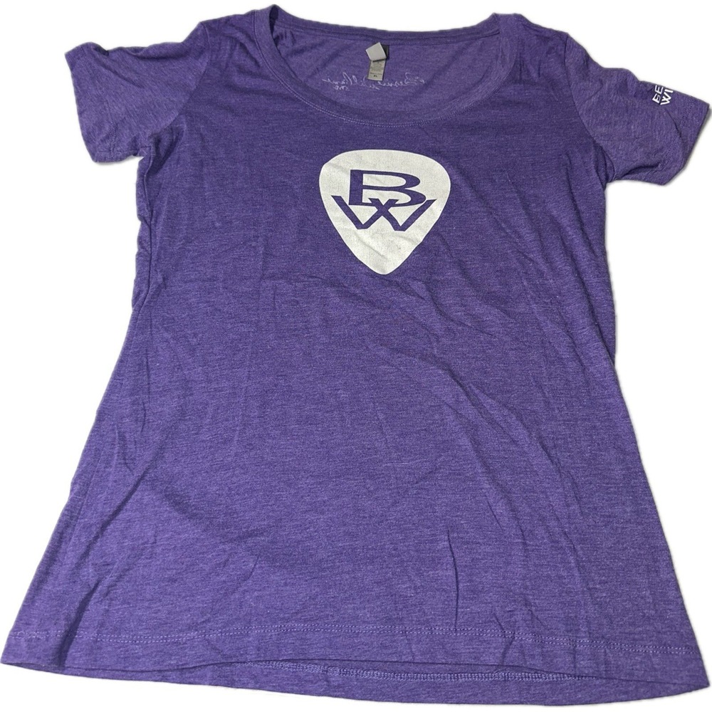 Bernie Williams Concert Tee Women's XL Purple Guitar T-Shirt Baseball MLB Yankee